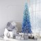 6 Feet Blue Gradient Snow Flocked Artificial Christmas Tree-Blue